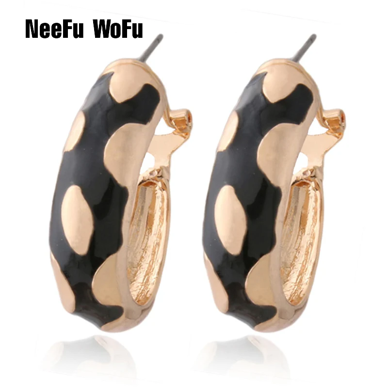 Флуоресцентные черные серьги NeeFu WoFu кольцо оптовая продажа Леопардовый цвет