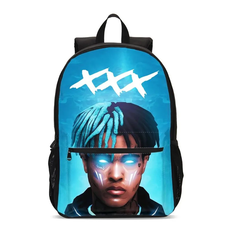 Раппер Xxxtentacion рюкзак детские школьные сумки для подростков мальчиков Молодежные вместительные сумки-книжки Повседневный Детский рюкзак - Цвет: Синий