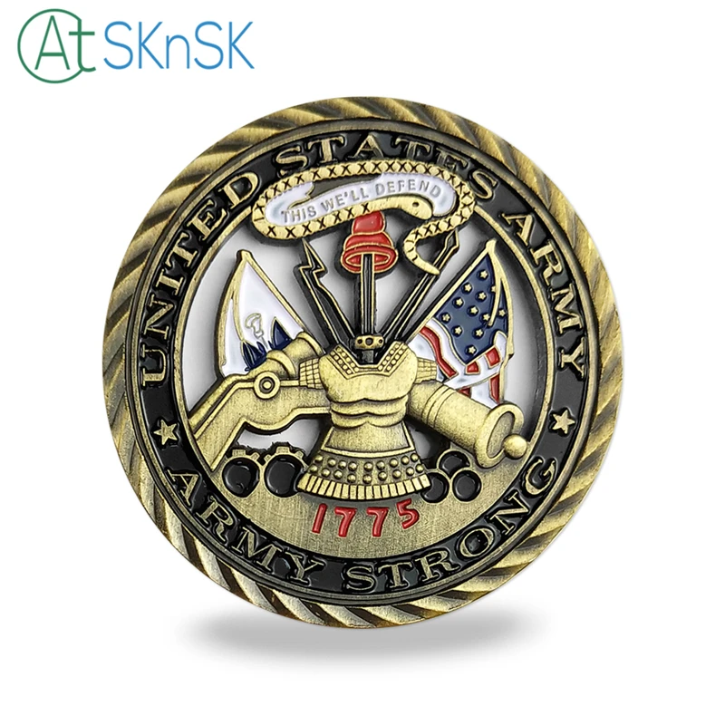 50/100 шт./лот Новое поступление армия США Основные значения латунная монета