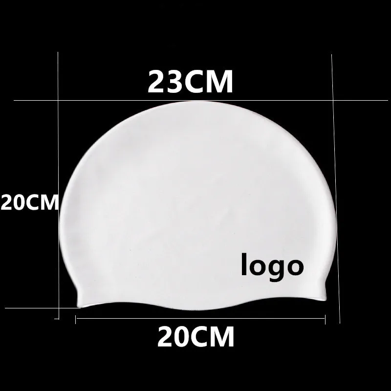 Professional Silicone Waterproof Swimming Caps Ear Protection Solid Pool Beach Swim Hat for Long Hair Swimming Cap for Men/Women