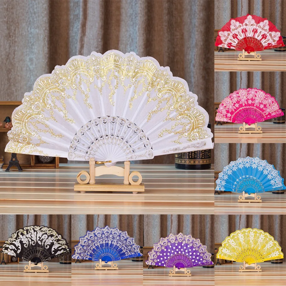 1 шт. складной веер из полиэстера 7 стилей|folding fan|decoration patterndecorating style |