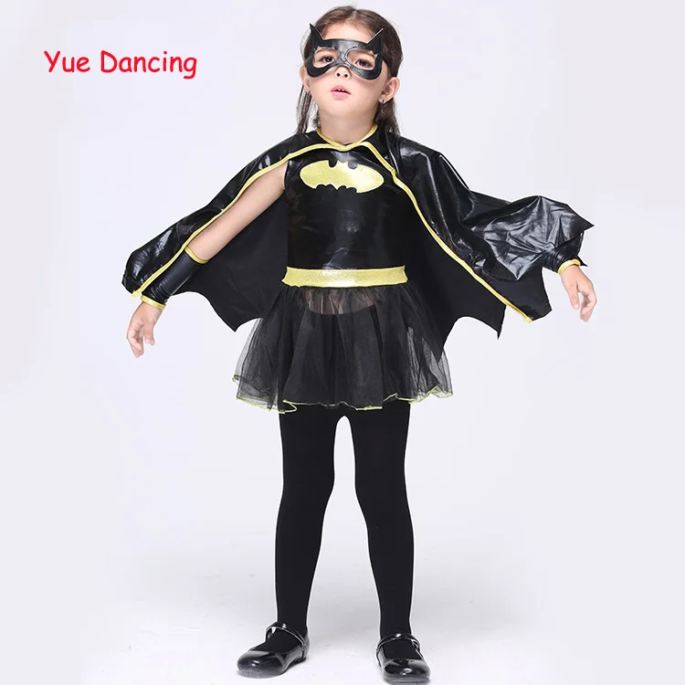 Baby Halloween Custome Batmen Kids Dresses Fancy Performance Clothes Masquerade Party Children Cosplay Outfit For Girls | Тематическая