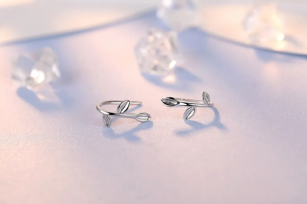 Wholesale Jewelry Elegant Earrings for Girl Wedding Gift Sterling Silver Stud Women Free Box Leaf Design | Украшения и аксессуары