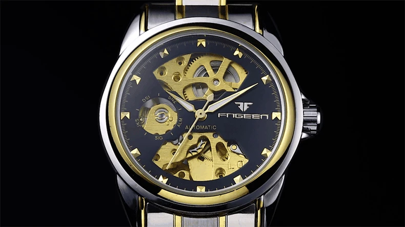 Парные часы Роскошные брендовые автоматические механические часы из нержавеющей стали водонепроницаемые мужские часы со скелетом Tourbillon мужские часы