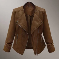 chamarras de mujer 2018 new autumn plus size pu leather jackets parka women wear thin european style short leather jacket coat 7