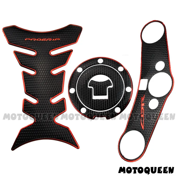 Red 3D бак мотоцикла Pad тарелка Вилка протектор наклейки для Honda CBR 600RR CBR600RR F5 07 08 09, 10, 11, 12, 13, 14, 15, 16, 17 - Цвет: Red