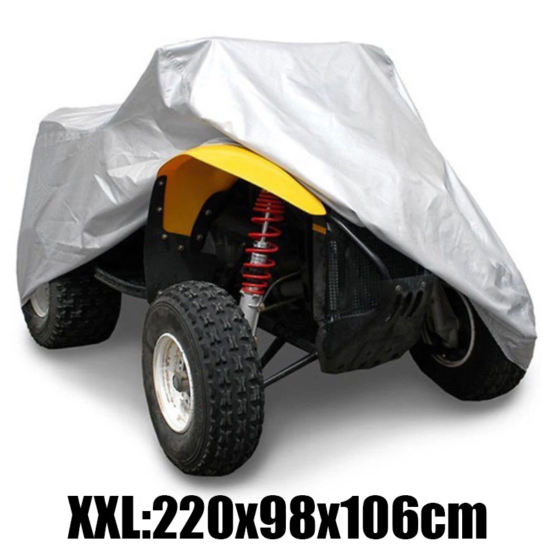 1 шт. XXL 190T Водонепроницаемый Анти-УФ пылезащитный квадроцикл ATV Чехол Для Polaris Hon-Da для Yamaha Su-Zuki Серебряный ATV Quad Bike чехол