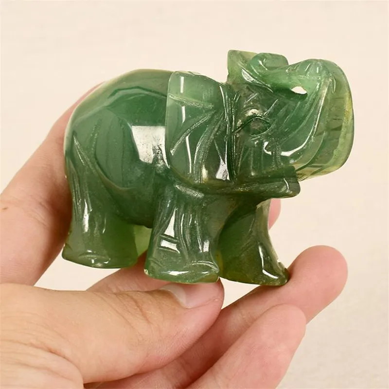 2inch Elephant small animals carved pieces natural green eastern mausoleum elephants placed | Дом и сад