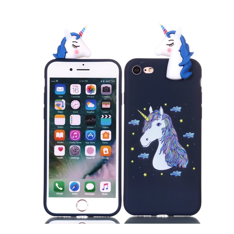 Коке для iPhone 7 Plus 3D Единорог Panda Собака Силиконовый чехол на для iPhone 5 5S SE 6 6S 8 Plus X XS чехол для телефона Capinha - Цвет: 8