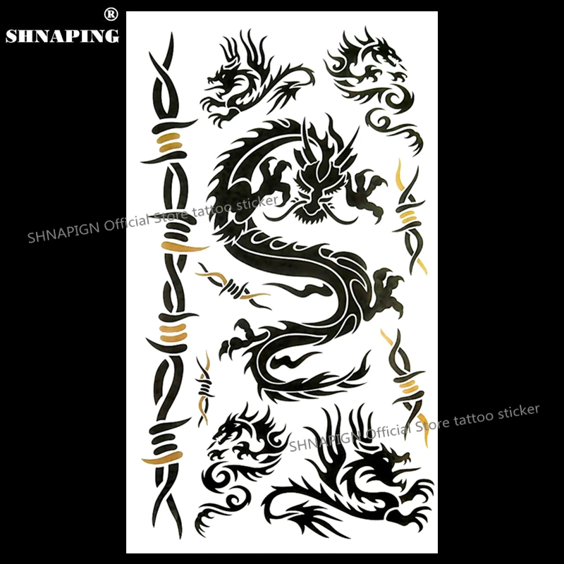 SHNAPIGN Eastern Dragon Временная вспышка для боди арта тату наклейка 10*17 см водостойкая хна