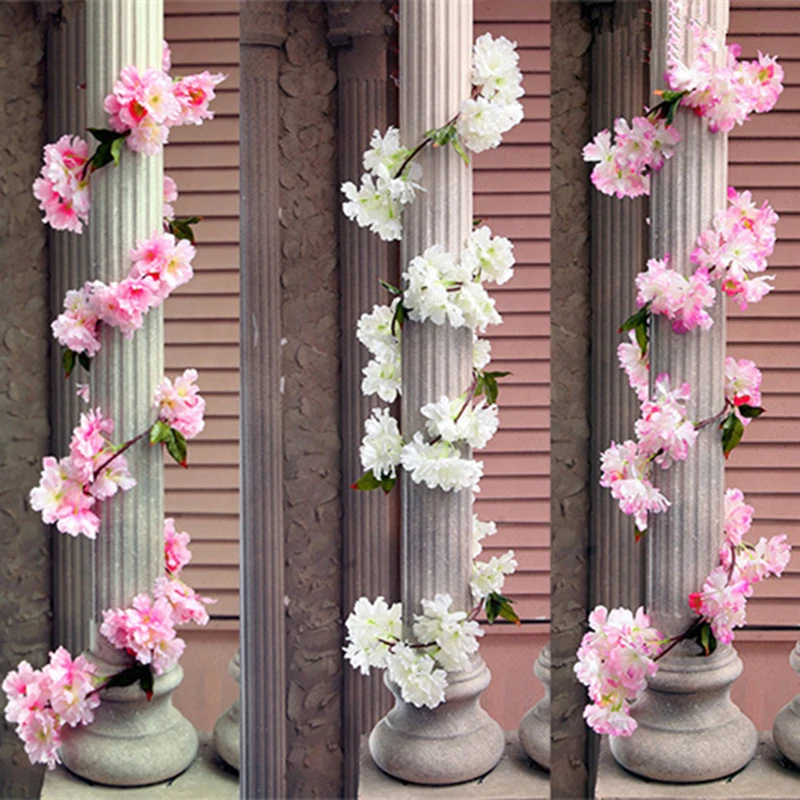 180 см Сакура вишня украшение для свадебной арки из ротанга лоза Искусственные