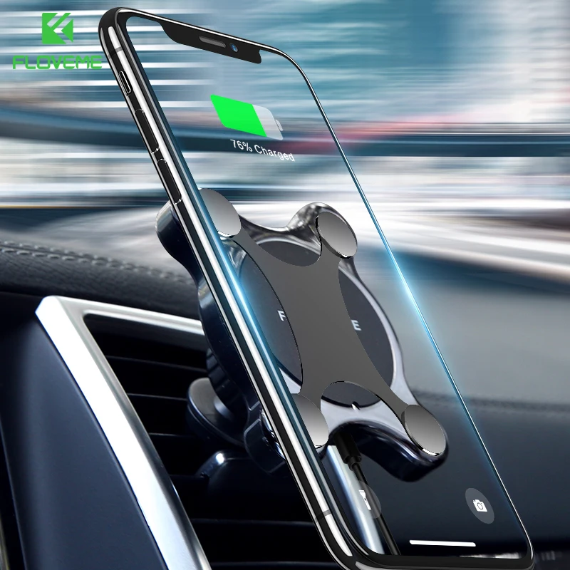 Автомобильное беспроводное зарядное устройство FLOVEME Qi для iPhone X 8 plus Быстрое