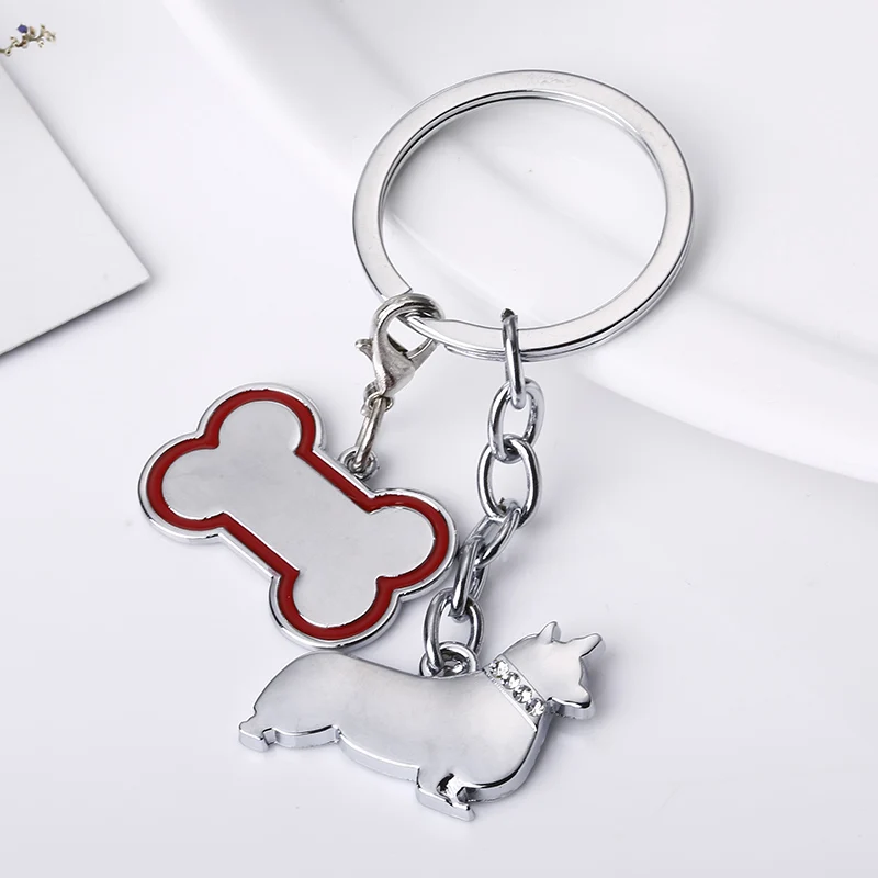 Новинка 2019 милые брелки Corgi с подвеской в виде собаки животного и кости женские