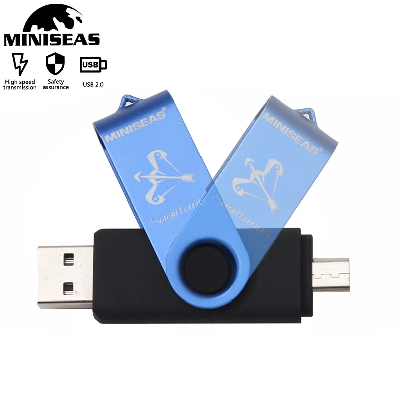 12 constellations Miniseas OTG Usb Flash Drive PenDrive 64GB 32GB Pendrive 16GB 8GB 4GB Memory Stick | Компьютеры и офис