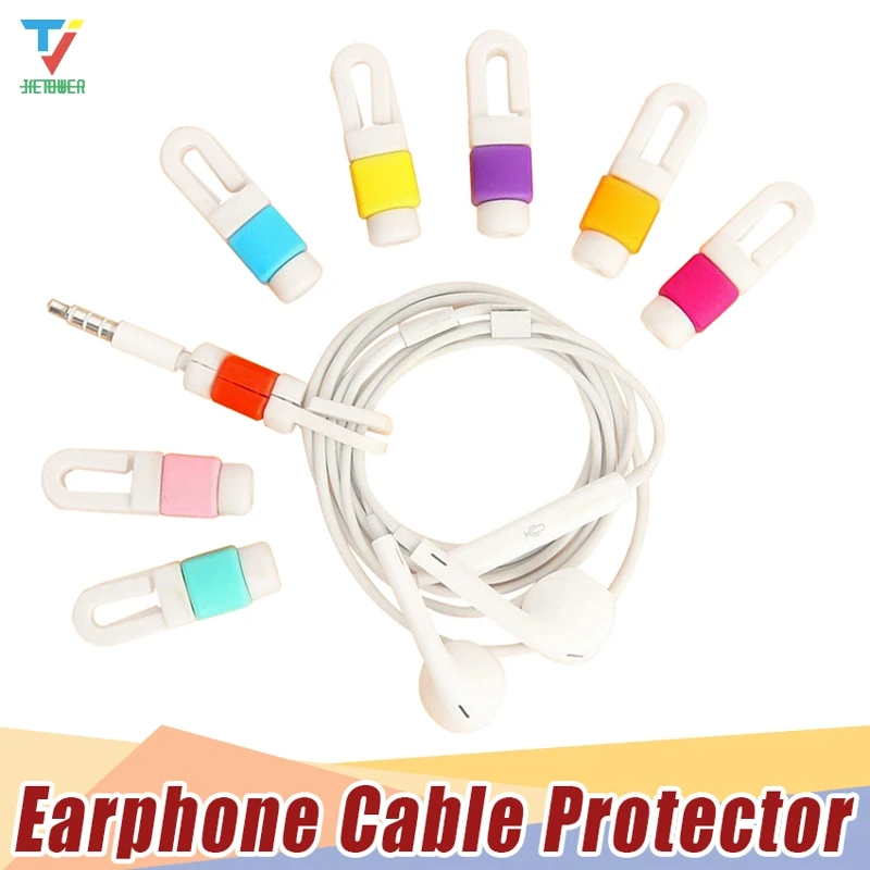 

1000pcs/lot Mini portable cute silicone digital Earphone cable protector Protective sleeves cable winder wholesale cheap