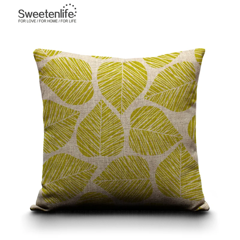Sweetenlife чехол для подушки 50*50 Декоративные диванные подушки чехол Чехол с узором из листьев S домашний декор диванные подушки 45*45