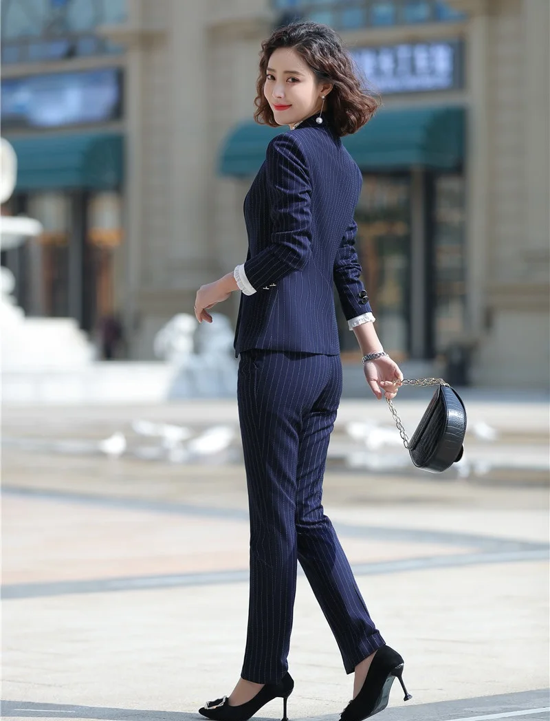 Деловые костюмы с брюками и куртками пальто для женщин Офисная Рабочая одежда