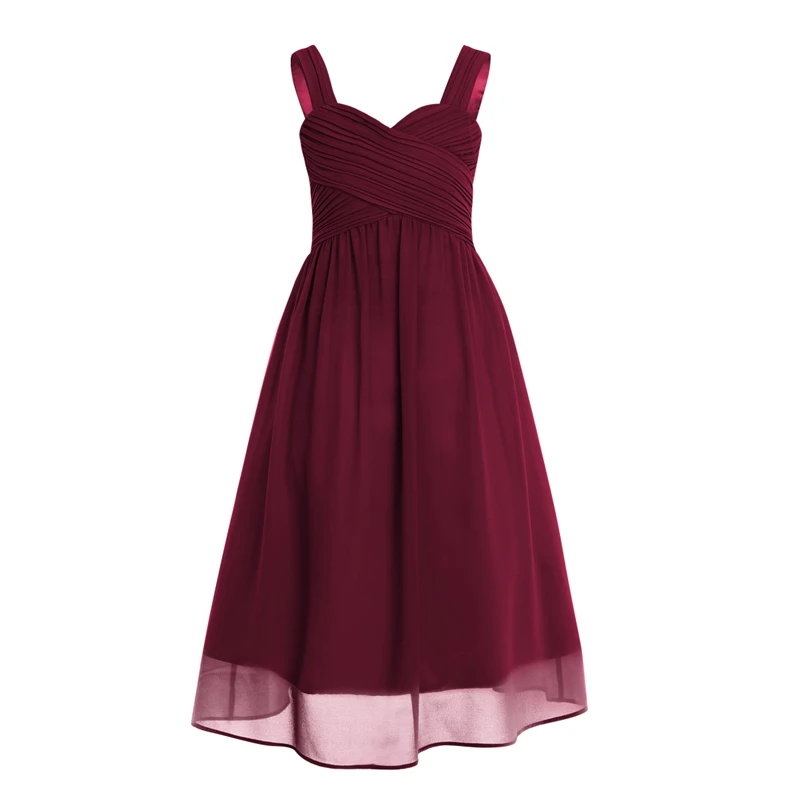 Элегантные свадебные платья подружки невесты для детей милое Плиссированное