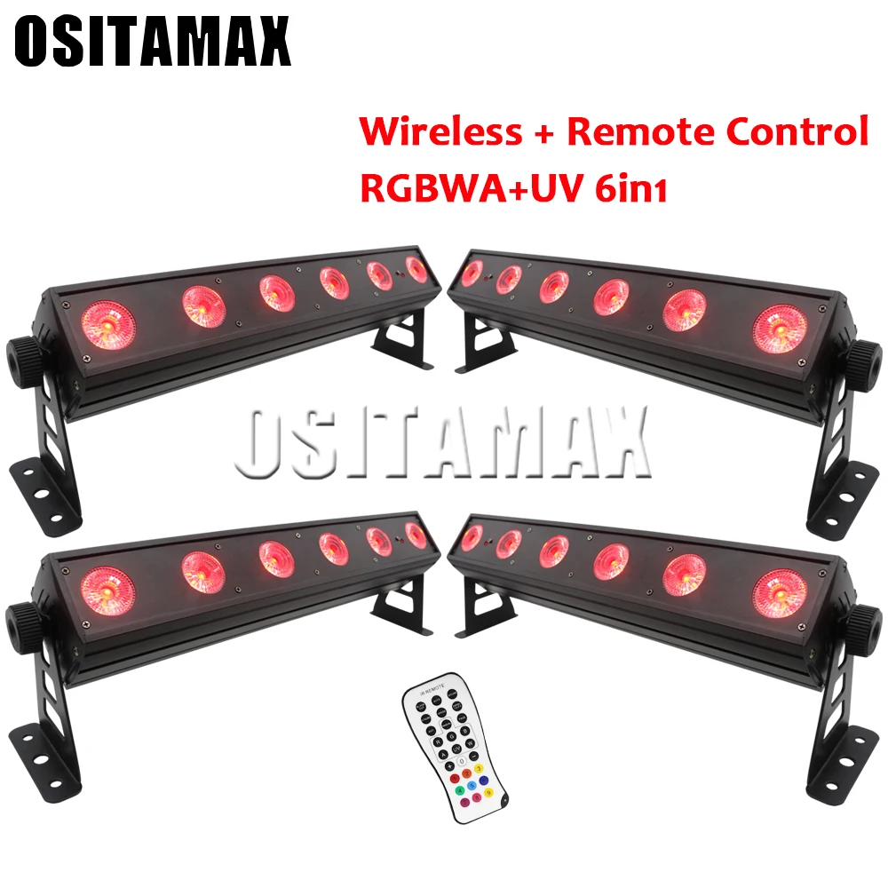 4 шт. 6x12 Вт Светодиодный светильник RGBWA + UV 6 в 1 светодиодный настенный