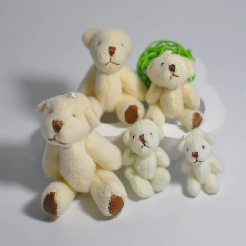Новая деталь 10 шт./лот мини Мягкий шарнирный медведь Тедди длинные шерстяные