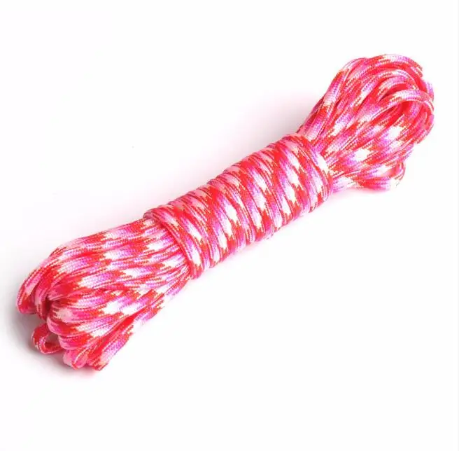 Rose Pink 25ft/50ft/100ft открытый 550 Паракорд парашютный шнур шнурок Mil Spec Тип III 7 стенд веревка для выживания для скалолазания - Цвет: Rose Pink