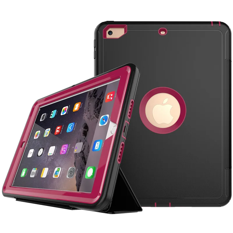 Rose Red Роскошный умный чехол с функцией пробуждения для iPad Mini 2 Mini 3, безопасная броня, ударопрочный Прочный силиконовый Жесткий Чехол для Mini1/2/3 - Цвет: Rose Red