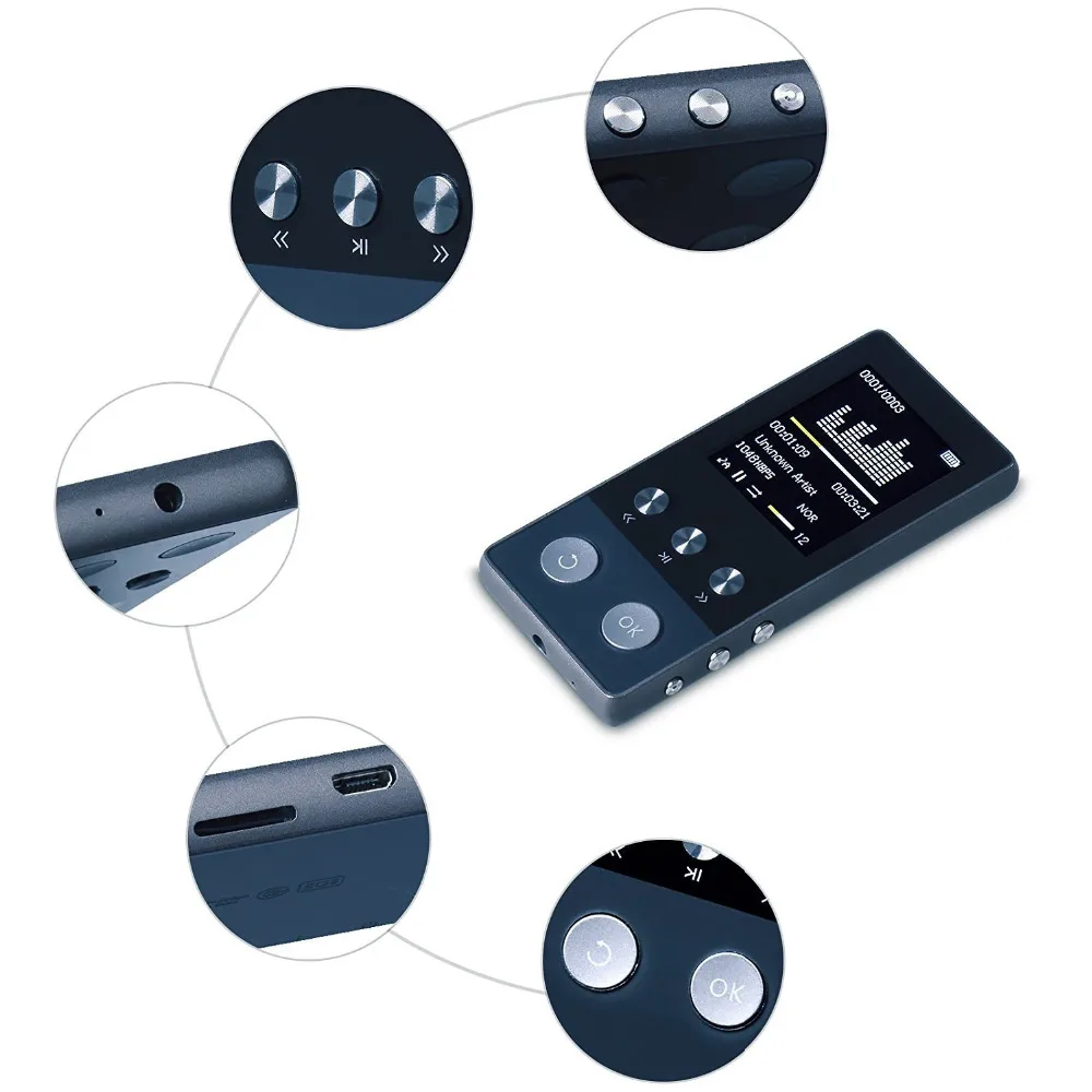 mp4 player bluetooth metal music hifi high quality lossless sound audio video walkman supoorts fm radio | Электроника