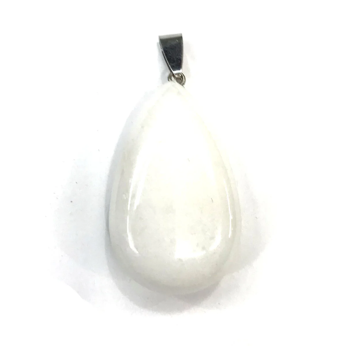 white jade Натуральный камень кулон в форме капли воды форма Кристалл Агаты ожерелье кулон для изготовления ювелирных изделий хорошее качество Размер 24 мм x 43 мм - Окраска металла: white jade