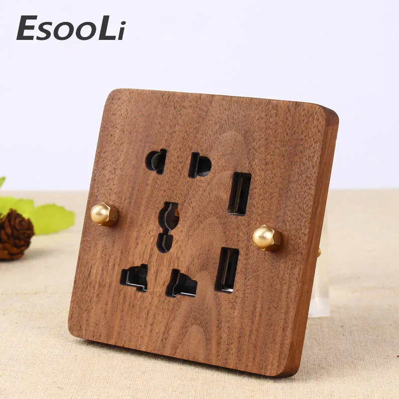 EsooLi 2017 ручная работа настенная розетка 5 отверстий с usb разъемом Универсальный