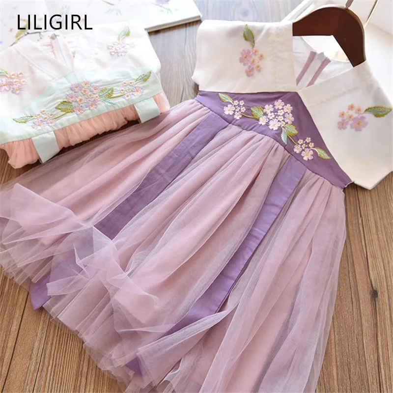 Платье LILIGIRL для маленьких девочек Новое Детское платье принцессы в национальном