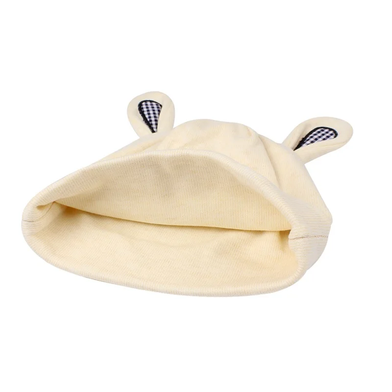 Cotton Newborn Baby Hat With Ears Cartoon Rabbit Soft Beanie Boys Girls Tire Cap Solid Comfortable 2019 | Детская одежда и обувь