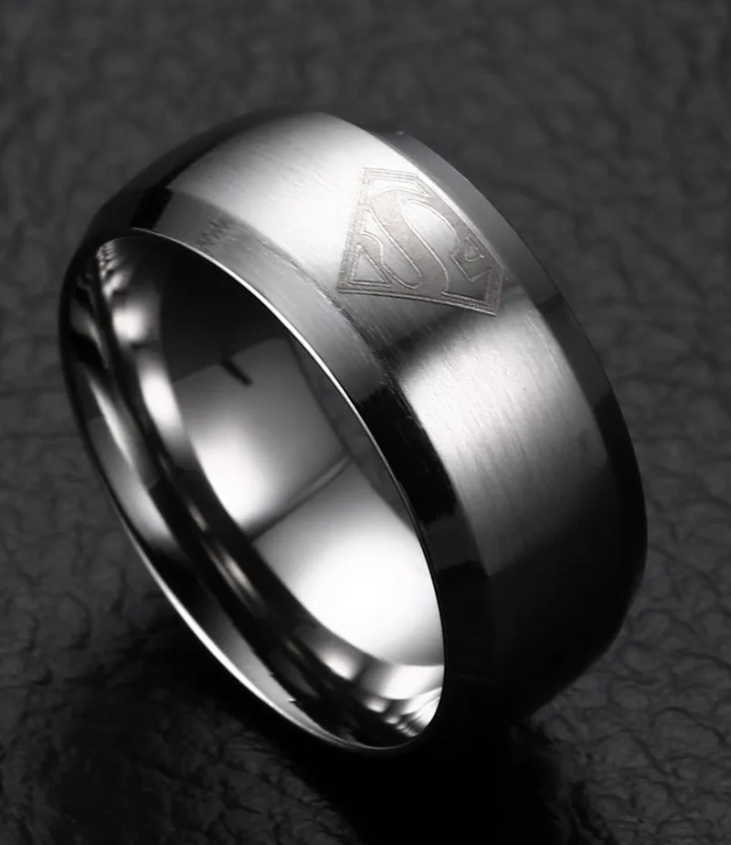 Составное Титан Сталь Для мужчин Кольца Нержавеющая сталь фильм Плёнки Супермен