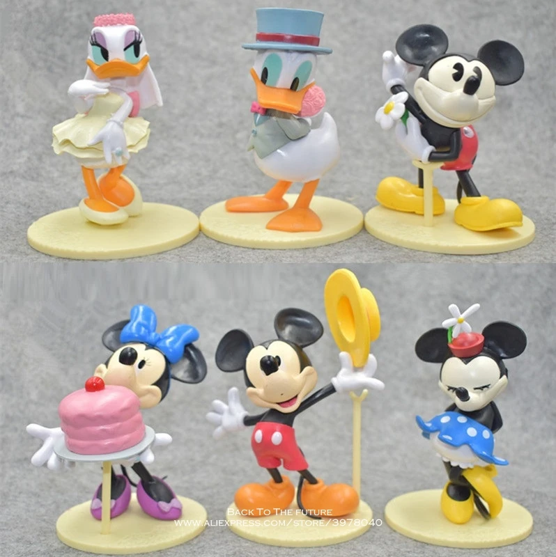 Disney Микки Маус Минни 6 шт./компл. 12 см экшн фигурка позы Статуэтка игрушка модель
