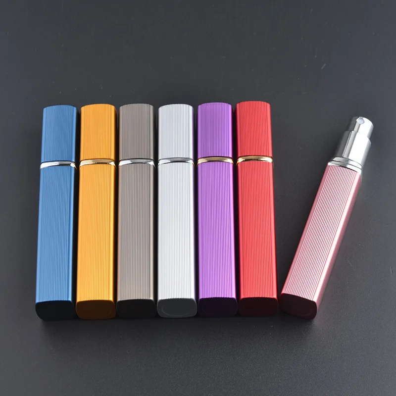 

Fashion 12ml Aluminum Perfume Bottle With Mini Atomizer Spray Bottles Portable Parfum Container