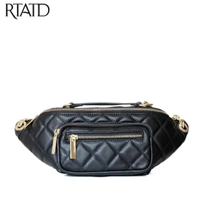 Дизайнерские женские кожаные сумки в клетку, винтажные дамские сумочки через плечо с цепочкой, модный тоут из воловьей кожи для женщин