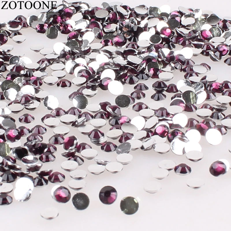 DeepPurple ZOTOONE 1000 шт 3-5 см блестящие стразы кристалл не горячей фиксации FlatBack шитье стразами и ткань одежды Стразы декоративный камень для ногтей D - Цвет: DeepPurple