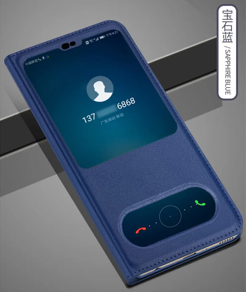 Кожаный чехол для телефона с откидной крышкой для на huawei хонор 8X Enjoy Max Honor8X Honor8 X V10 View 10 лайт чехлы противоударный чехол с прозрачным окном - Цвет: Dark Blue