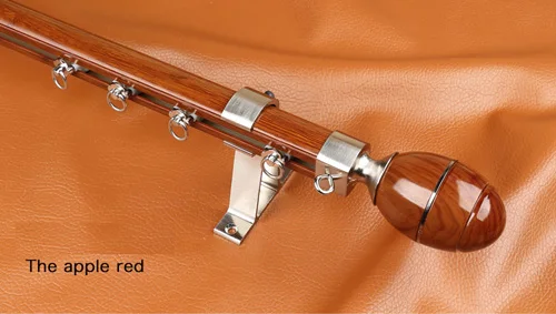 single rod apple red Высокое качество алюминиевый сплав карниз для занавесок Римский немой карниз для занавесок утолщенный однополюсный карниз аксессуары для занавесок - Цвет: single rod apple red