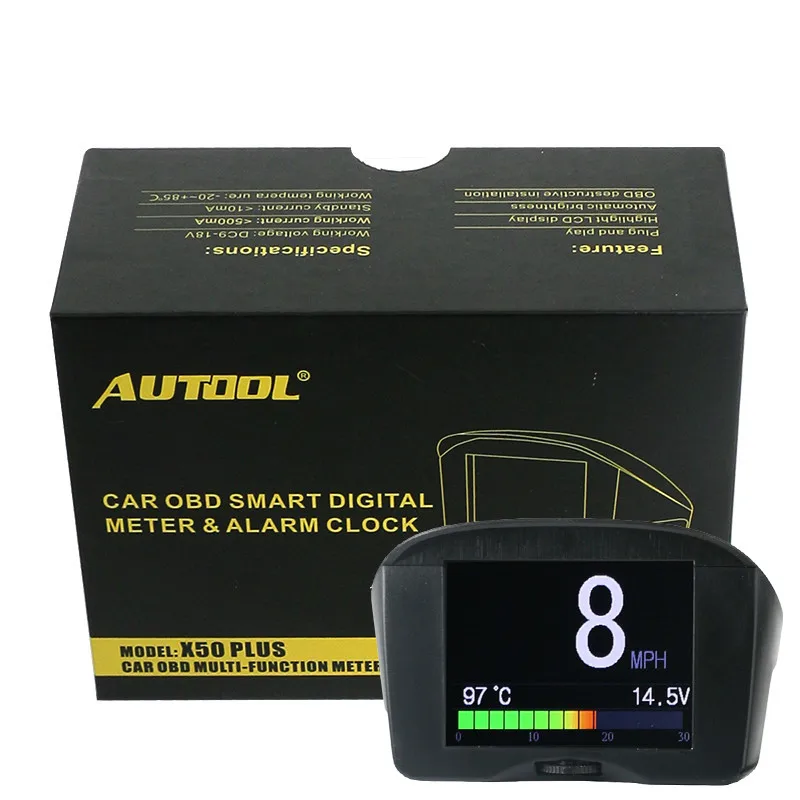 2 4 'ɺutool X50 Plus автомобильный OBD HUD Многофункциональный цифровой измеритель