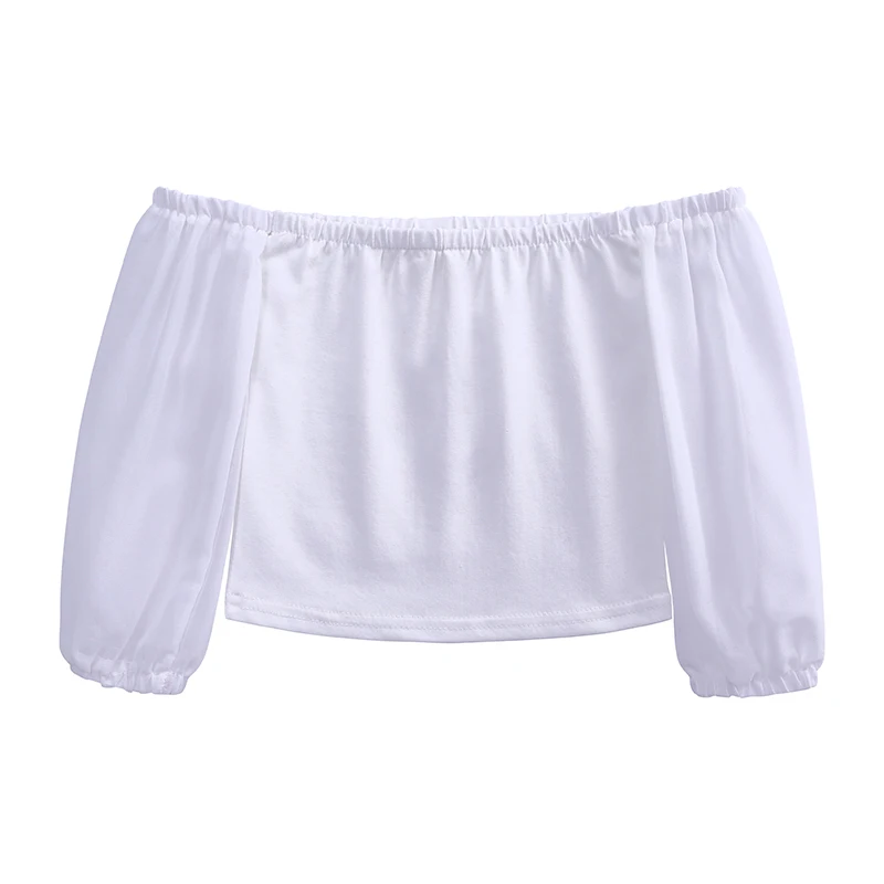 Новые модные детские комплекты одежды для девочек белые топы с открытыми плечами