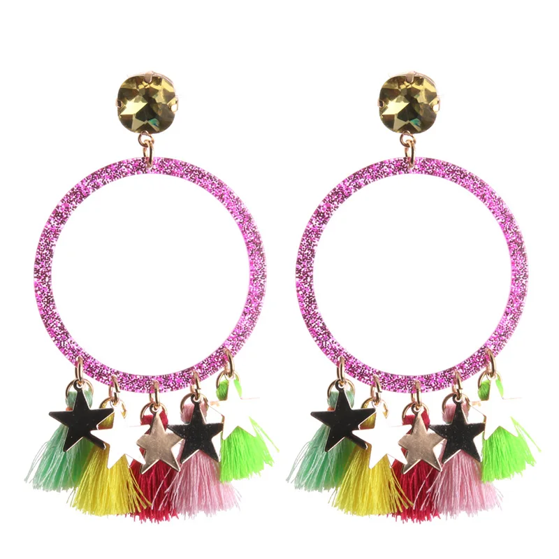 Женские серьги с большими звездами NeeFu WoFu большие стразы металлические ретро в