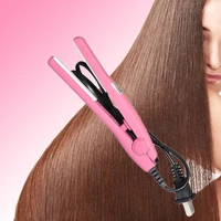 professional mini hair straightener iron pink ceramic electronic hairs straightening styling tools home use big sale