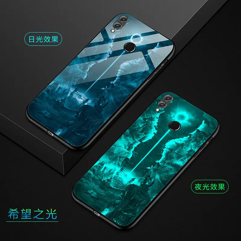 A3 Светящийся чехол для huawei Honor 8X Max, чехол из закаленного стекла, задняя крышка для huawei Enjoy Max, чехол, силиконовый чехол для телефона - Цвет: A3