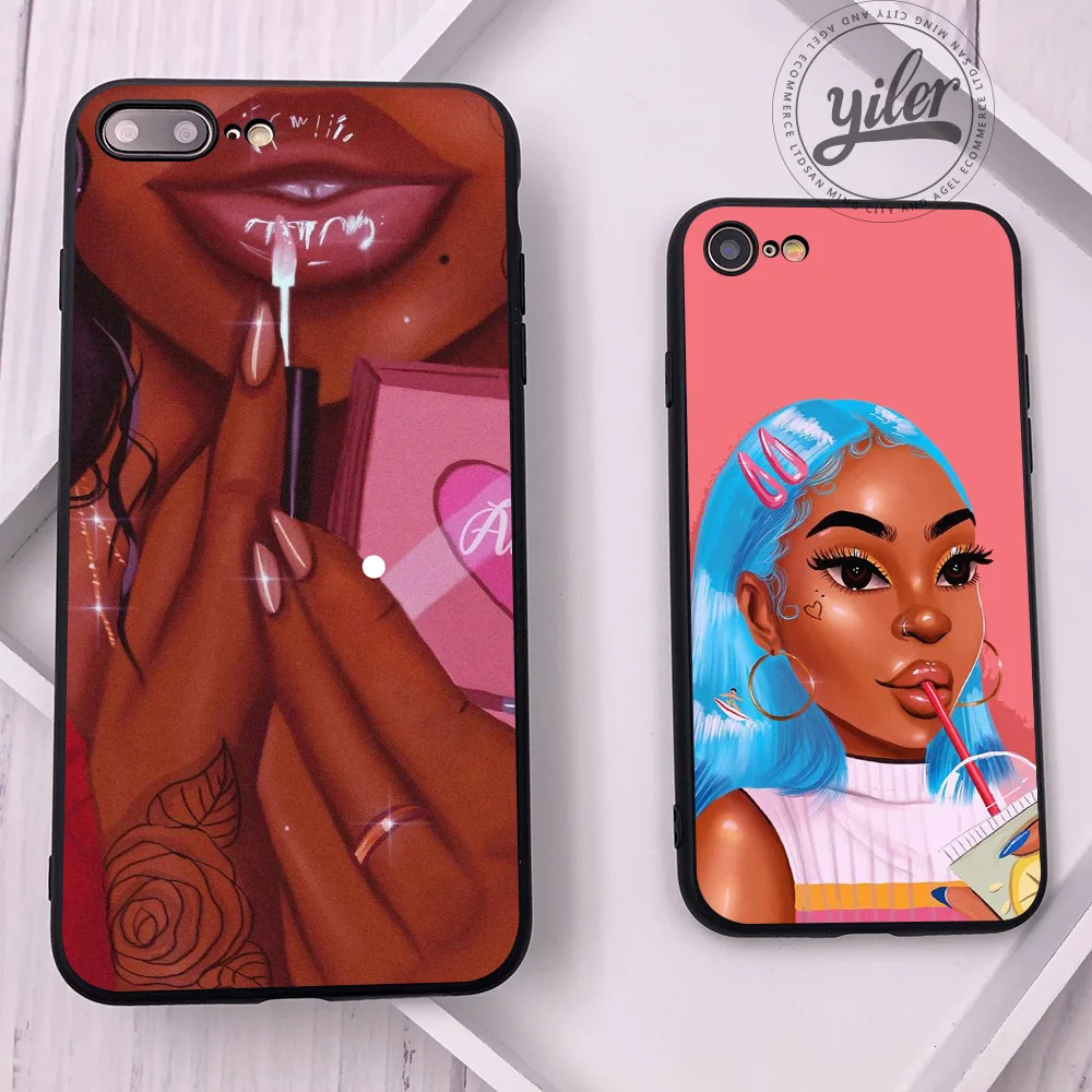 Модный черный чехол для девочек iPhone 11 Pro XS Max, чехол для телефона, чехол для iPhone XS XR 6 7 8 Plus чехол для iPhone 5 5S SE 6S
