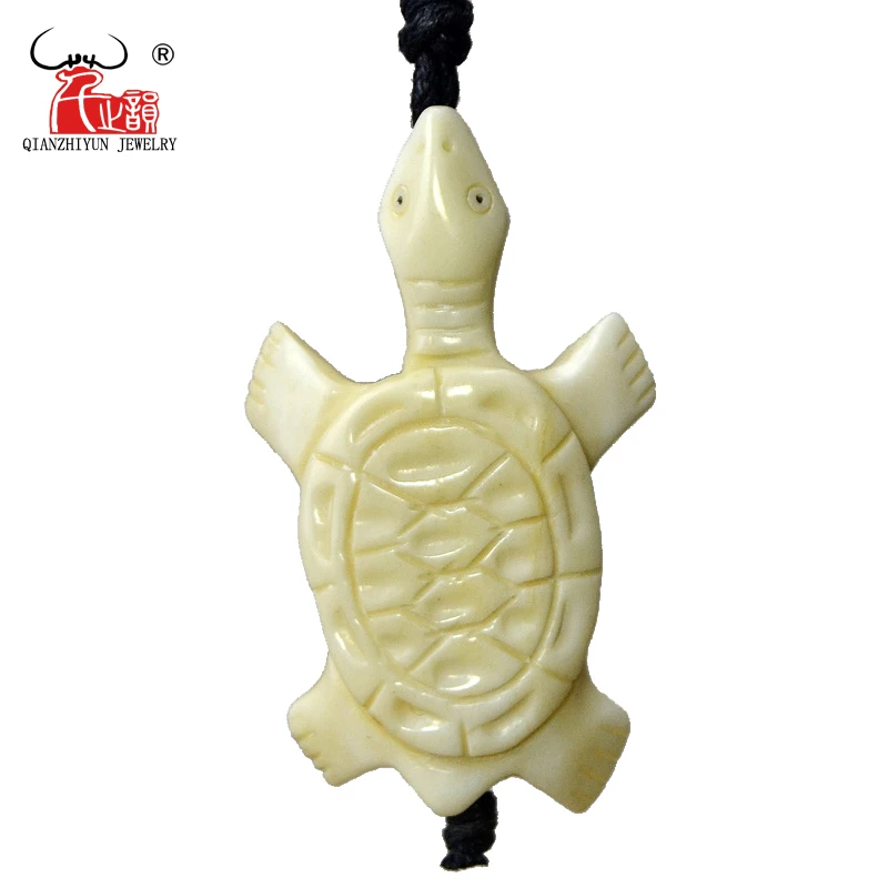 

GX105 Hot Sale Yak bone hand-carved Turtles pendant men necklace Primitive tribes Jewelry necklace for gift