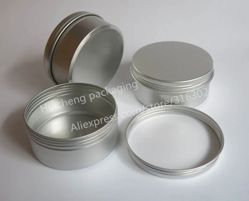 50 x 150g aluminum jars 150 g aluminum case for powders gels cream use, 5 oz metal containers
50 x 150g aluminum jars 150 g aluminum case for powders gels cream use, 5 oz metal containers