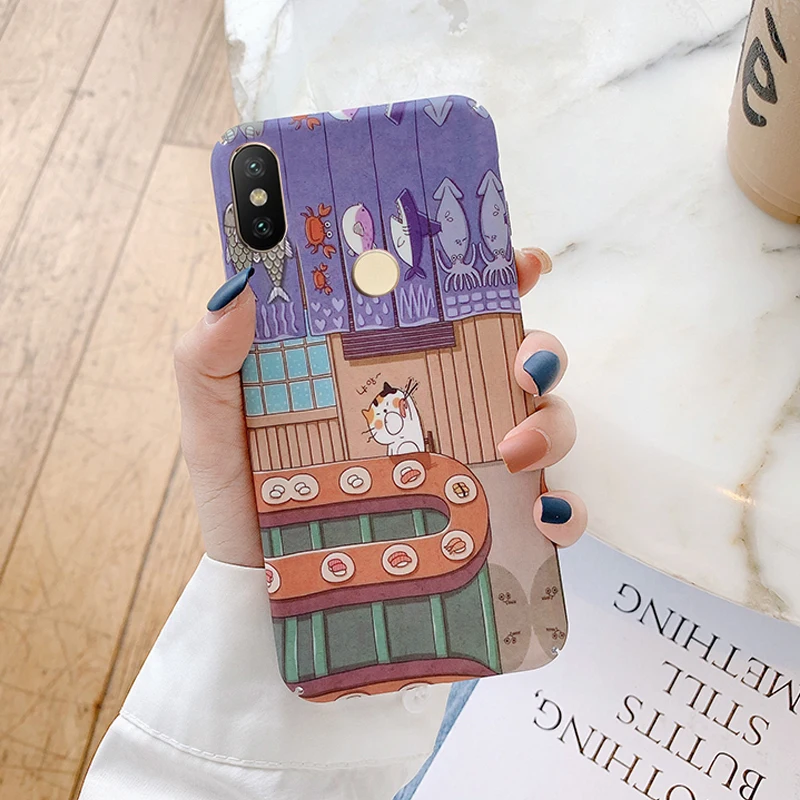 YonLinTan coque, чехол, чехол, для Xiaomi mi 6X A2 mi A2 mi 6X, Роскошный Жесткий чехол из поликарбоната с милым мультяшным цветочным принтом, чехол s