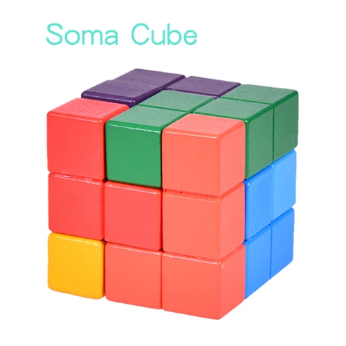 Soma Cube Ruizhi сома-Куб 3D тетрис волшебный куб многоцветный деревянный куб новинка игрушки Обучающие IQ игры для детей и взрослых RZ1013 - Цвет: Soma Cube