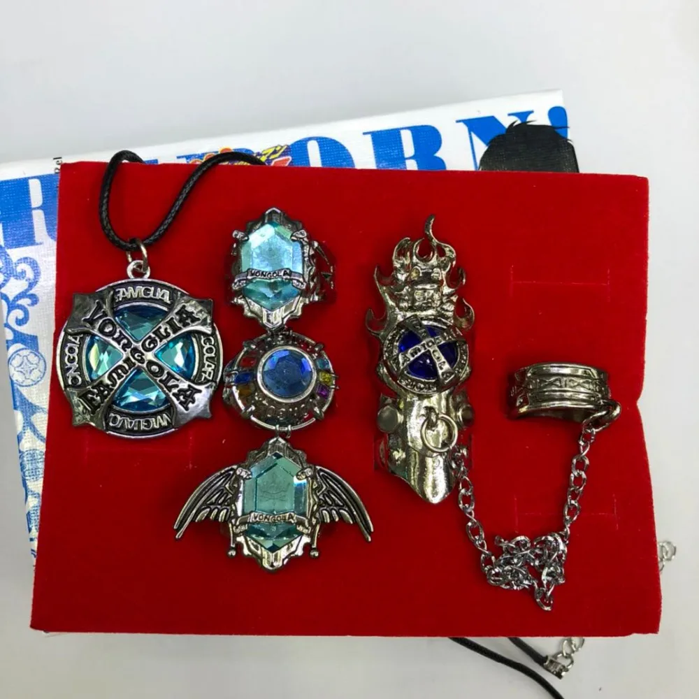 5 шт./компл. мультяшное вращающееся металлическое кольцо на палец Katekyo Hitman Reborn