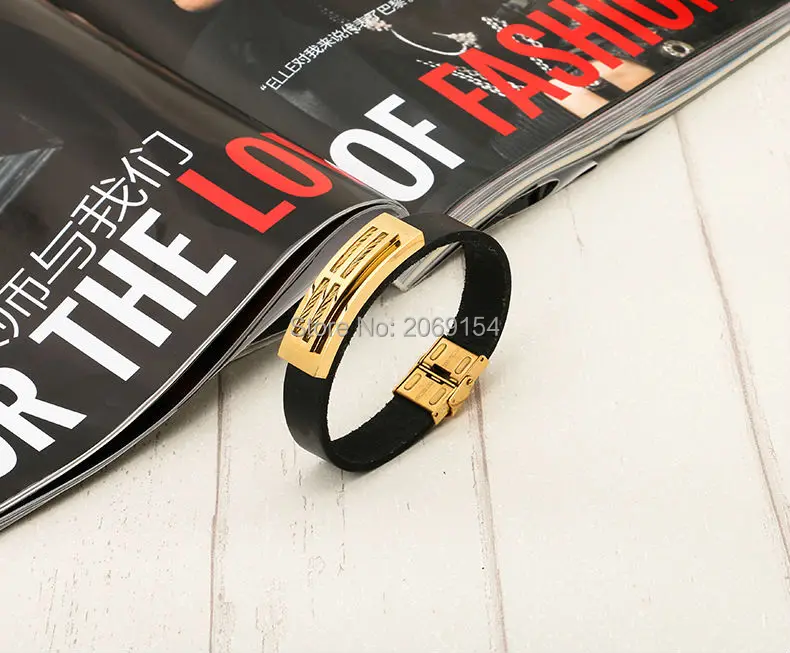 Men Jewelry Gold Bracelet Fashion Charms Link Chain Stainless Titanium Alloy Steel Cuff Bangle Trendy Wirtsband | Украшения и